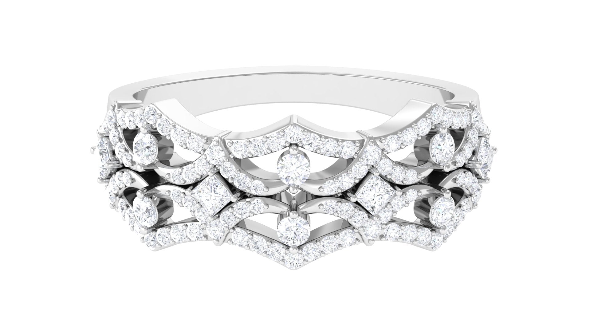 Natural Diamond Wedding Band Ring Diamond - ( HI-SI ) - Color and Clarity - Rosec Jewels