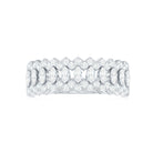 1 CT Certified Moissanite Designer Wide Half Eternity Band Ring Moissanite - ( D-VS1 ) - Color and Clarity - Rosec Jewels