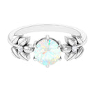 2 CT Floral Inspired Ethiopian Opal and Diamond Solitaire Engagement Ring Ethiopian Opal - ( AAA ) - Quality - Rosec Jewels