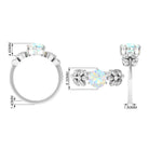 2 CT Floral Inspired Ethiopian Opal and Diamond Solitaire Engagement Ring Ethiopian Opal - ( AAA ) - Quality - Rosec Jewels