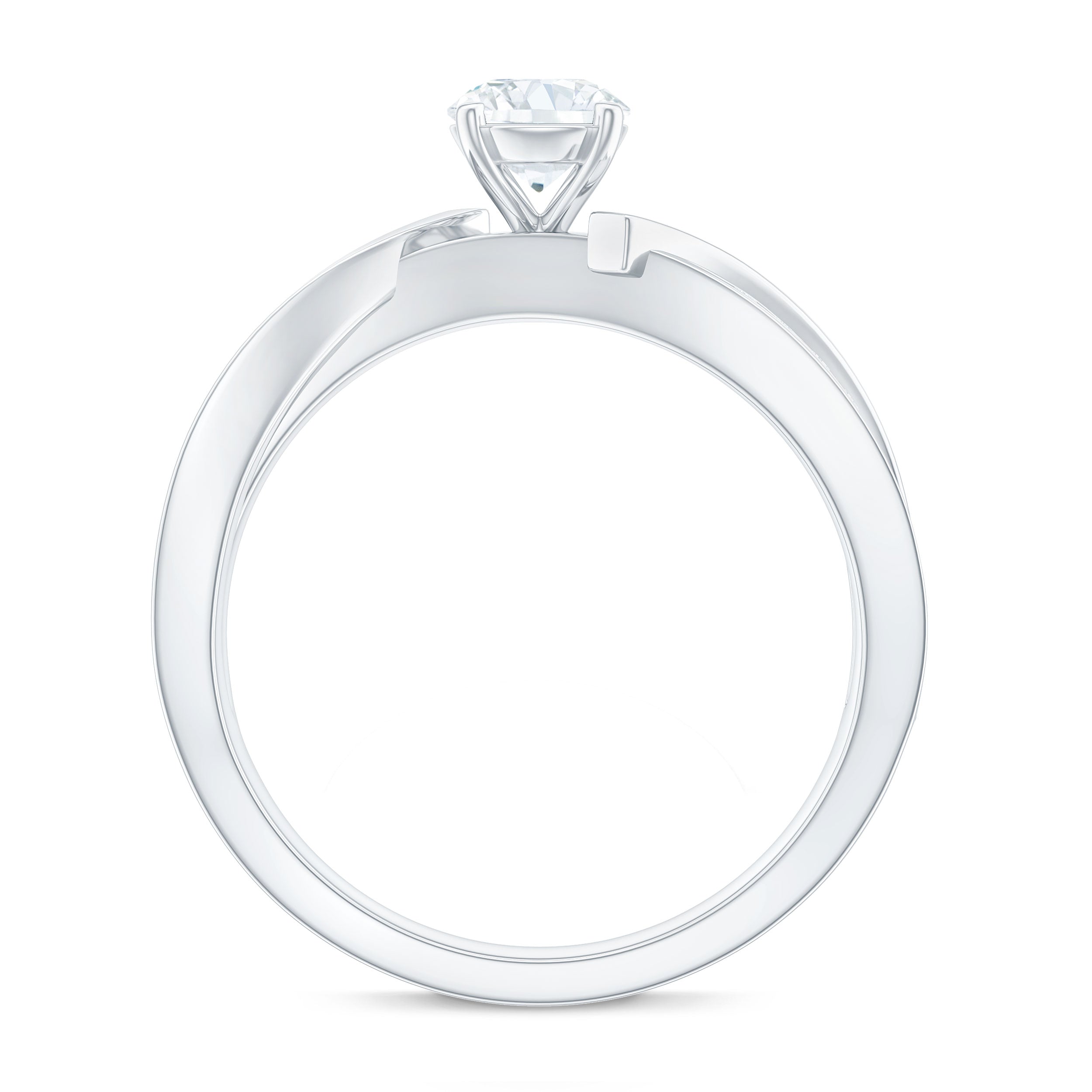 Round Shape Solitaire Moissanite Infinity Engagement Ring Moissanite - ( D-VS1 ) - Color and Clarity - Rosec Jewels