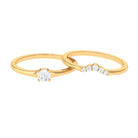 Real Diamond Minimal Wedding Ring Set Diamond - ( HI-SI ) - Color and Clarity - Rosec Jewels