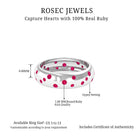 1 CT Scattered Ruby Gold Band Ring Ruby - ( AAA ) - Quality - Rosec Jewels