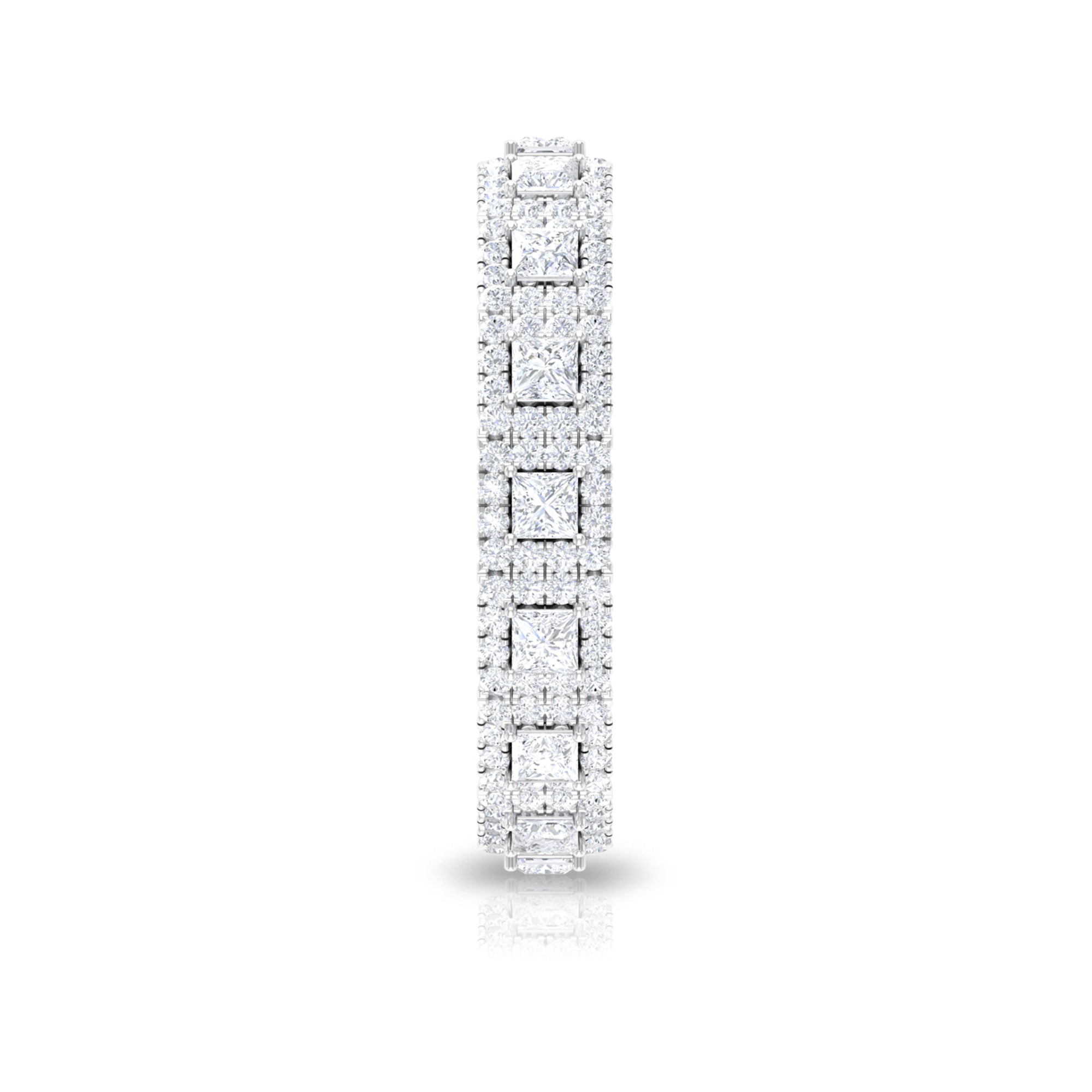 1.75 CT Certified Moissanite Designer Eternity Ring Moissanite - ( D-VS1 ) - Color and Clarity - Rosec Jewels