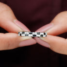 Lab Grown Black Diamond and Diamond Eternity Band Ring Lab Created Black Diamond - ( AAAA ) - Quality - Rosec Jewels