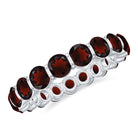 Simple Round Shape Garnet Full Eternity Ring in Bar Setting Garnet - ( AAA ) - Quality - Rosec Jewels