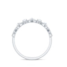 1/4 CT Real Diamond Half Eternity Band Ring with Beaded Diamond - ( HI-SI ) - Color and Clarity - Rosec Jewels