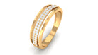 Natural Diamond Unique Half Eternity Gold Band Ring Diamond - ( HI-SI ) - Color and Clarity - Rosec Jewels