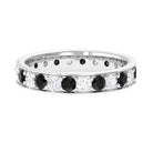 Lab Grown Black Diamond and Moissanite Full Eternity Band Lab Created Black Diamond - ( AAAA ) - Quality - Rosec Jewels