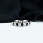 Lab Grown Black Diamond and Moissanite Full Eternity Band Lab Created Black Diamond - ( AAAA ) - Quality - Rosec Jewels