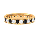 Lab Grown Black Diamond and Moissanite Full Eternity Band Lab Created Black Diamond - ( AAAA ) - Quality - Rosec Jewels