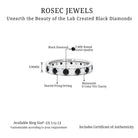 Lab Grown Black Diamond and Moissanite Full Eternity Band Lab Created Black Diamond - ( AAAA ) - Quality - Rosec Jewels