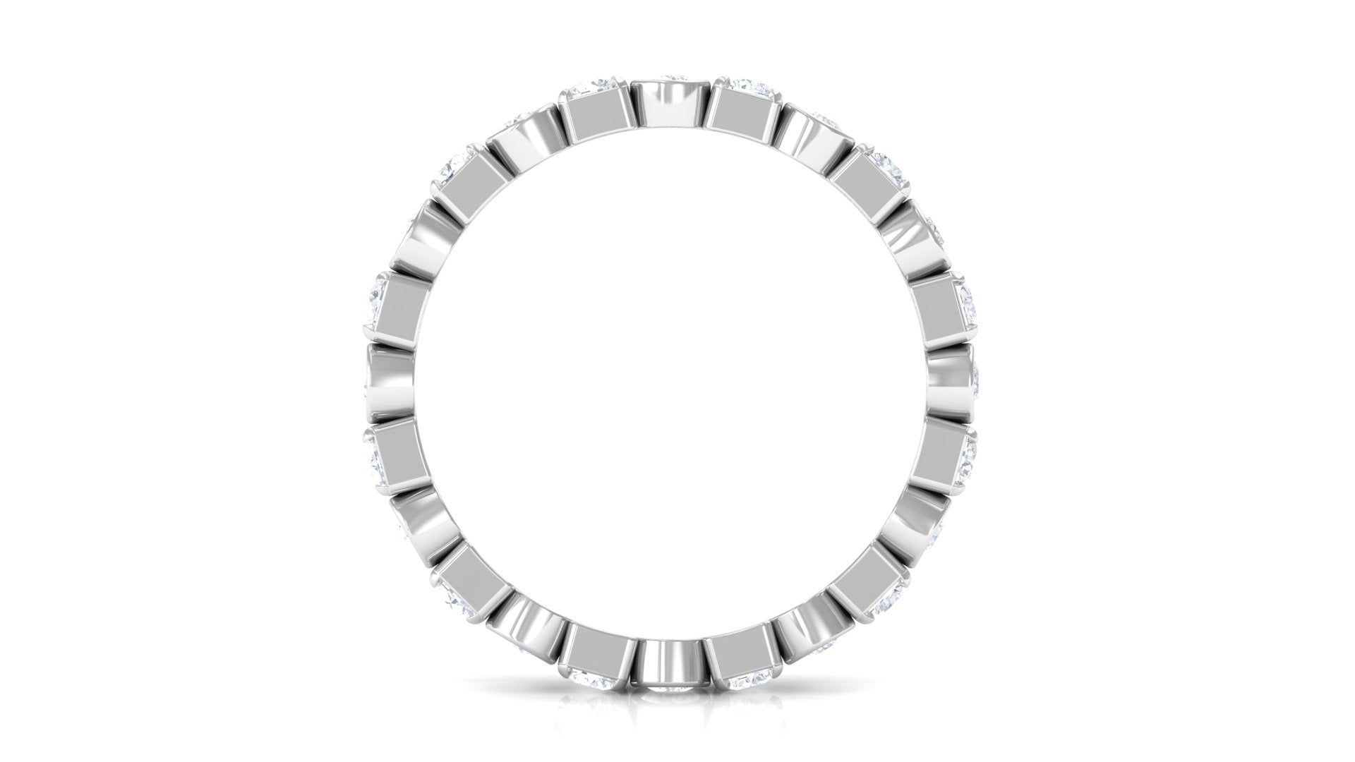 Round Moissanite Eternity Ring Moissanite - ( D-VS1 ) - Color and Clarity - Rosec Jewels