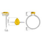 Simple Created Yellow Sapphire Teardrop Engagement Ring Lab Created Yellow Sapphire - ( AAAA ) - Quality - Rosec Jewels