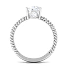 Certified Pear Zircon Solitaire Engagement Ring Zircon - ( AAAA ) - Quality - Rosec Jewels