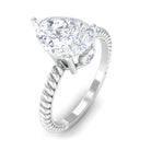 Certified Pear Zircon Solitaire Engagement Ring Zircon - ( AAAA ) - Quality - Rosec Jewels