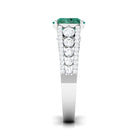 Created Green Sapphire Engagement Ring with Moissanite Lab Created Green Sapphire - ( AAAA ) - Quality - Rosec Jewels