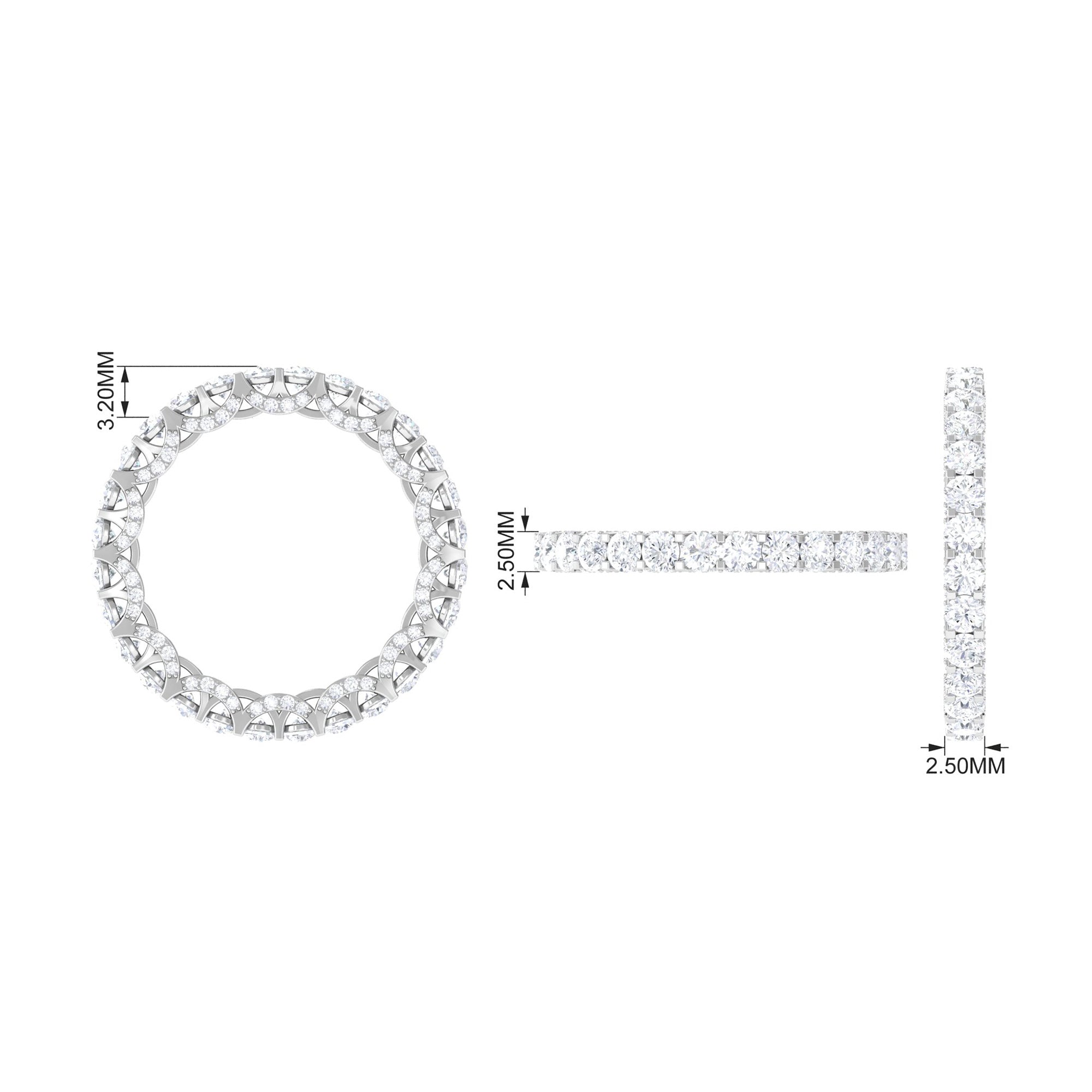 Minimal Round Diamond Eternity Ring Diamond - ( HI-SI ) - Color and Clarity - Rosec Jewels