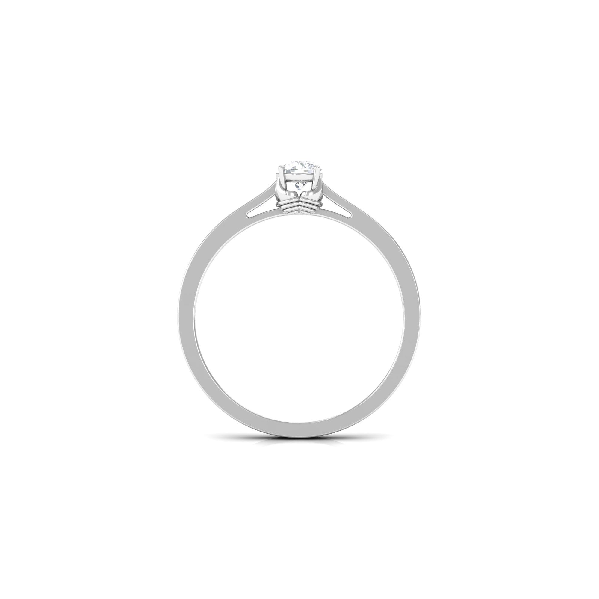 Minimal Round Diamond Promise Ring Diamond - ( HI-SI ) - Color and Clarity - Rosec Jewels