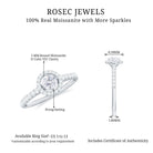 Round Cut Moissanite Halo Promise Ring in Gold Moissanite - ( D-VS1 ) - Color and Clarity - Rosec Jewels