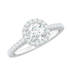 1 CT Classic Moissanite Halo Engagement Ring Moissanite - ( D-VS1 ) - Color and Clarity - Rosec Jewels