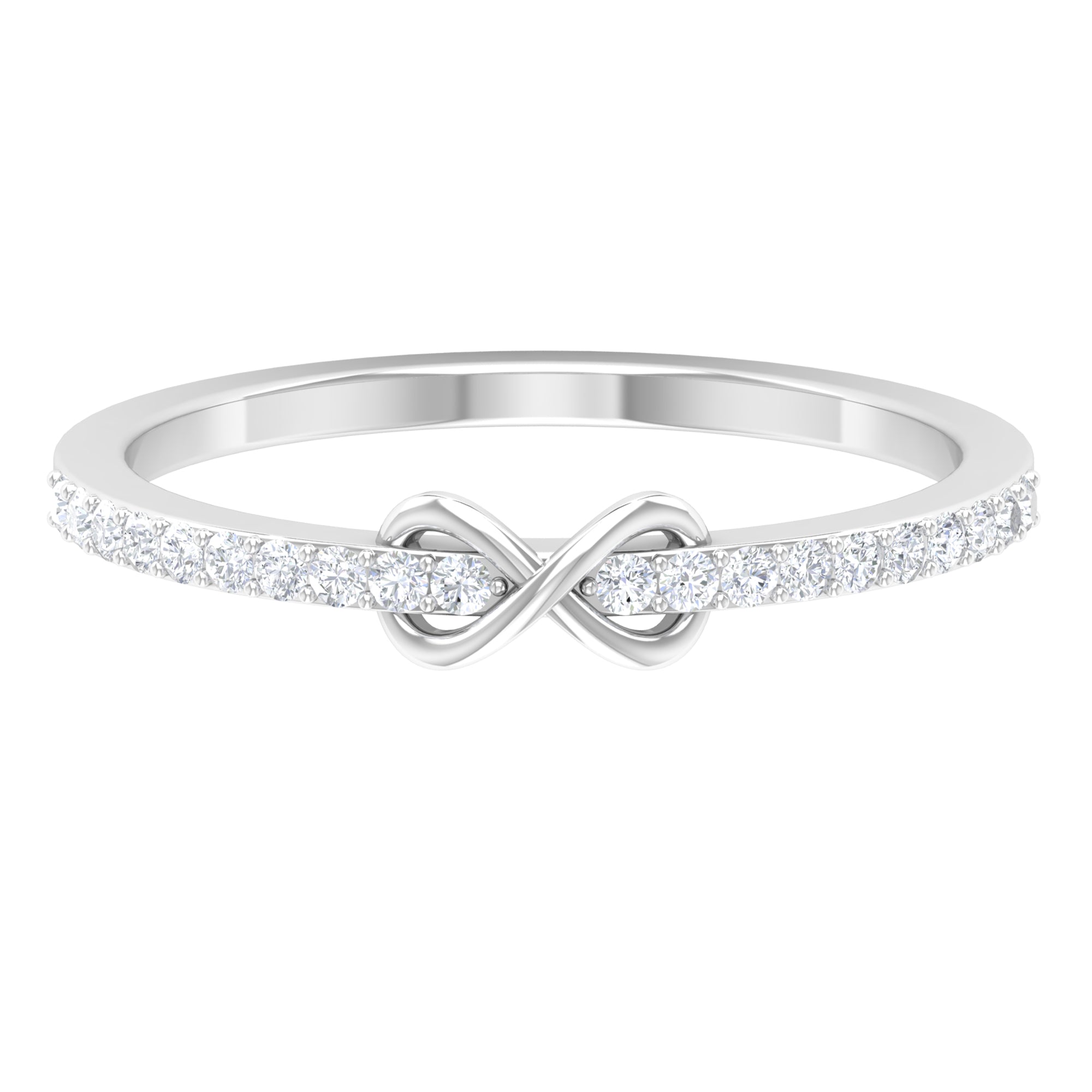 Simple Diamond Infinity Promise Ring Diamond - ( HI-SI ) - Color and Clarity - Rosec Jewels