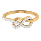 Minimalist Diamond Twisted Infinity Ring Diamond - ( HI-SI ) - Color and Clarity - Rosec Jewels