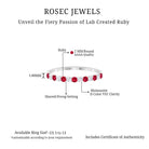 3/4 CT Created Ruby and Moissanite Enhancer Band Ring Lab Created Ruby - ( AAAA ) - Quality - Rosec Jewels