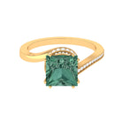 Created Green Sapphire Bypass Engagement Ring with Moissanite Lab Created Green Sapphire - ( AAAA ) - Quality - Rosec Jewels