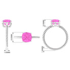 Created Pink Sapphire Solitaire Engagement Ring Lab Created Pink Sapphire - ( AAAA ) - Quality - Rosec Jewels