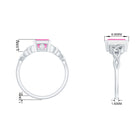 Emerald Cut Created Pink Sapphire Celtic Engagement Ring Lab Created Pink Sapphire - ( AAAA ) - Quality - Rosec Jewels