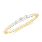 East West Diamond Minimal Stackable Ring in Prong Setting Diamond - ( HI-SI ) - Color and Clarity - Rosec Jewels