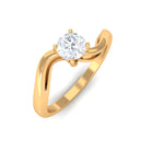 Cute Moissanite Solitaire Bypass Ring Moissanite - ( D-VS1 ) - Color and Clarity - Rosec Jewels