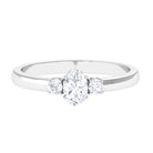 3 Stone Moissanite Minimal Promise Ring Moissanite - ( D-VS1 ) - Color and Clarity - Rosec Jewels