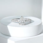 Rosec Jewels-2.25 CT Double Prong Set Round Cut Solitaire Moissanite Ring with Surface Pronged Side Stones