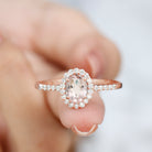 Oval Morganite Simple Engagement Ring with Diamond Morganite - ( AAA ) - Quality - Rosec Jewels