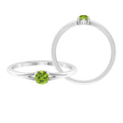 Minimal Peridot Solitaire Promise Ring in Split Shank Peridot - ( AAA ) - Quality - Rosec Jewels