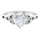 Heart Shaped Moissanite Celtic Engagement Ring Moissanite - ( D-VS1 ) - Color and Clarity - Rosec Jewels