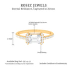 2 CT Octagon Cut Solitaire Zircon East West Engagement Ring Zircon - ( AAAA ) - Quality - Rosec Jewels