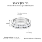 Zircon Stackable Band Ring Set of 3 Zircon - ( AAAA ) - Quality - Rosec Jewels