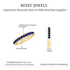 1/2 CT Channel Set Blue Sapphire Half Eternity Ring for Women Blue Sapphire - ( AAA ) - Quality - Rosec Jewels