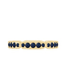 Blue Sapphire Eternity Ring with Milgrain Detailing Blue Sapphire - ( AAA ) - Quality - Rosec Jewels