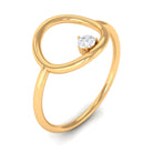 Diamond and Gold Open Circle Ring for Women Diamond - ( HI-SI ) - Color and Clarity - Rosec Jewels