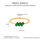 1/2 CT Baguette Cut 2 Prong Set Emerald Three Stone Ring Emerald - ( AAA ) - Quality - Rosec Jewels