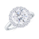 2.50 CT Round Cut Moissanite Solitaire Halo Ring Moissanite - ( D-VS1 ) - Color and Clarity - Rosec Jewels