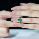 Created Emerald Solitaire Teardrop Ring with Hidden Moissanite Lab Created Emerald - ( AAAA ) - Quality - Rosec Jewels