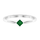 Princess Cut Solitaire Emerald Ring in 4 Prong Diagonal Setting Emerald - ( AAA ) - Quality - Rosec Jewels