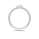 5.40 MM Heart Shape Moissanite Solitaire Ring in 3 Prong Basket Setting with Twisted Rope Details Moissanite - ( D-VS1 ) - Color and Clarity - Rosec Jewels