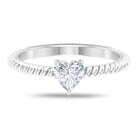 5.40 MM Heart Shape Moissanite Solitaire Ring in 3 Prong Basket Setting with Twisted Rope Details Moissanite - ( D-VS1 ) - Color and Clarity - Rosec Jewels