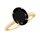 Created Black Diamond Solitaire Ring with Surprise Diamond Lab Created Black Diamond - ( AAAA ) - Quality - Rosec Jewels